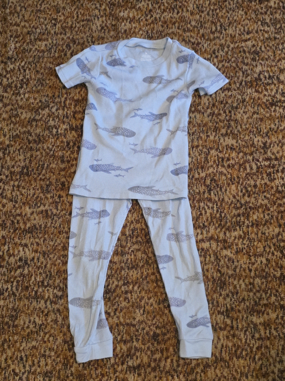 Carter's Light Blue Whale Pajama Set